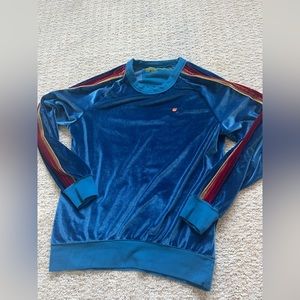blue velvet aviator nation crewneck sweatshirt size small